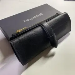 バハギア ペンケース ロール型 ファスナー シュリンクレザー ブラック