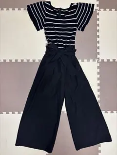 値下げ ストライプセットアップ ワイドパンツ