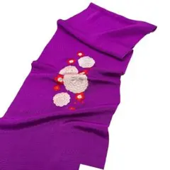 特価！新品・未使用！　正絹 　日本製　振袖用帯揚げ　 豪華　丸菊と桜刺繍