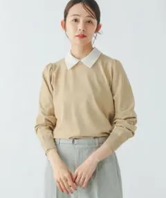 今期新品タグ付き⭐︎GLOBAL WORK襟付きニットカットソー　L