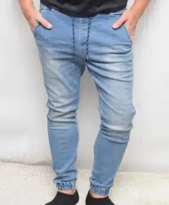 BAYFLOW ベイフロー インディゴ染め スウェット デニム ジョガー パンツ