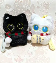 猫 ぬいぐるみ マスコット 2個セット マフラー付き