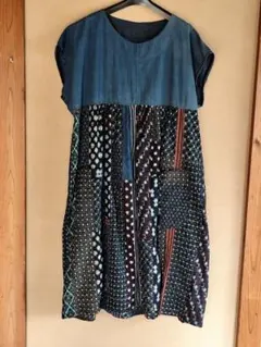 木綿絣ロングワンピース