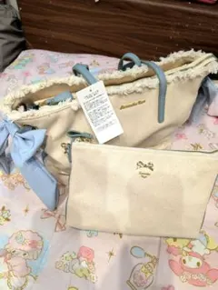 SamanthaVegaサマンサベガ　リボントートバッグ＆ショルダーバッグ水色