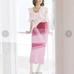 スナイデル Sustainableアシメフリルブラウス　ピンク