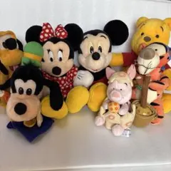 ミッキー・ミニー・プーさん等ぬいぐるみ7体セット