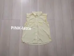 ピンクラテ　ノースリーブ　ブラウス