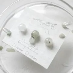 No.107 天然石のまんまるset ピアス イヤリング ハンドメイド レジン