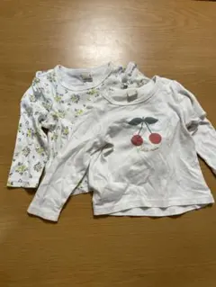 【お下がり】90 長袖　Tシャツ　ロンT プティマイン　2枚セット　プティプラ