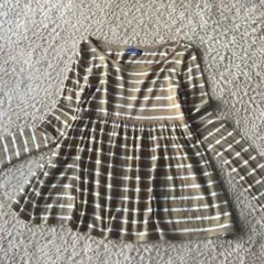 バーバリーブルーレーベル　チュニック　ギャザーボーダー　ベージュ　ホースロゴ