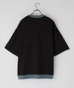 リブカラーリンガー ポンチ ビッグシルエット半袖Tシャツ