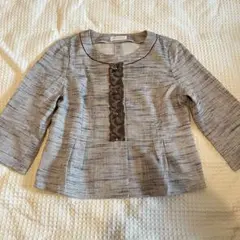 【未使用タグ付】CARVEN カルヴェン 麻混 ビーズ刺繍 セレモニージャケットのサムネイル
