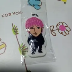 鈴木昂秀　ピンクの巻き毛キャラクターキーホルダー