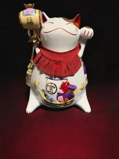 猫舎道楽堂本舗 招き猫 貯金箱 高さ約28cm 大型 陶器