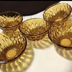 昭和レトロ　カットガラス　器　小鉢5点セット