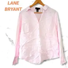 LANE BRYANT　シャツ　【22】　長袖　ピンク　ゆったり