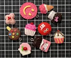 【デコパーツ】10個セット(ピンク系)