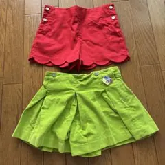 Jacadi ショートパンツ2点セット　8A 赤 緑