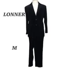 ④LONNER ブラック ストライプ セットアップスーツ M