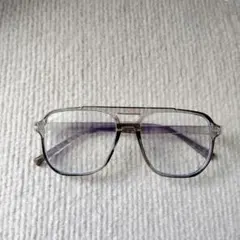 【新品未使用】ツーブリッジ★ダブルブリッジ★クリアフレーム★ヴィンテージ風