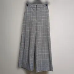 GU グレンチェック ワイドパンツ
