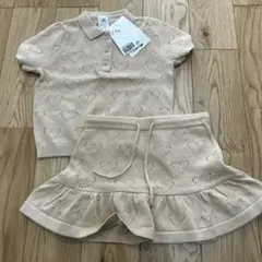H&M ハート模様 ポロシャツ&スカートセット