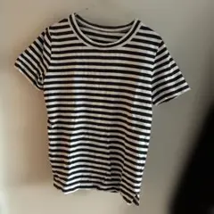 無印良品　白黒ストライプ 半袖Tシャツ レディース　Lサイズ