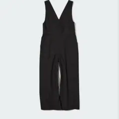 UNIQLO Vネックサロペット　ブラックのサムネイル