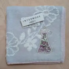 リバティ タオルハンカチ 花柄ドレス(パープル)