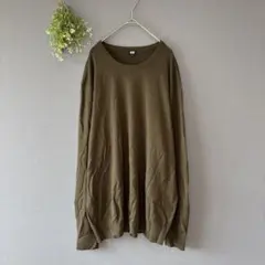 ユニクロ［2XL］上品カラー◎エクストラファインメリノクルーネックセーターメンズ