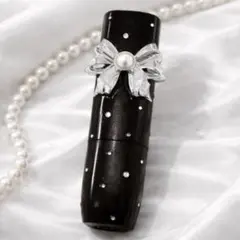 【Pearl Ribbon♡Black】アイコスデコケース IQOSデコ 黒