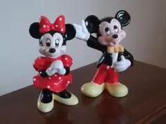 ミッキー＆ミニーの陶器置物