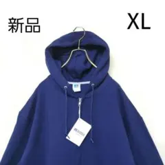 【新品】 USA企画 Russell Athletic ジップアップパーカー 紺