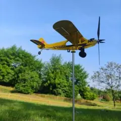 専用　飛行機風向計 飛行機風スピナー パイパー 庭 テラスハンドメイド 風向計のサムネイル