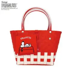 ROOTOTE PEANUTS スヌーピー チェック柄トートバッグ