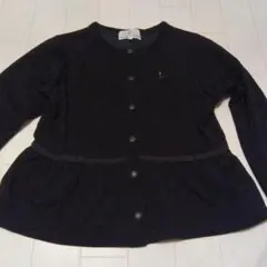 組曲　KUMIKYOKU 黒 カーディガン LL　リボン