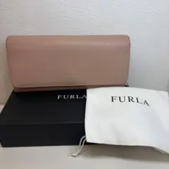 FURLA フルラ 二つ折り長財布 レザー ピンクベージュ