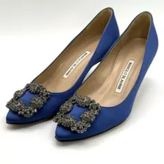 マノロブラニク ハンギシ ロイヤルブルー ★美品　37.5 マノロブラニク ハンギシ ロイヤルブルー ☆美品37.5