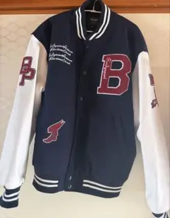 BEAMS HEART スタジャン Mサイズ　ネイビー ホワイト　ストリート