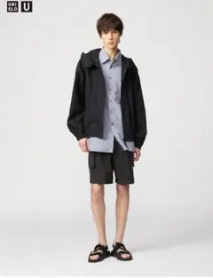 UNIQLO ブラック パラシュートカーゴショーツ　XL