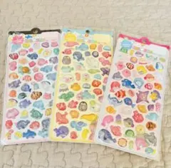 シールセット 3D ぷくぷくシール 立体シール 3枚セット ぷっくり 可愛い