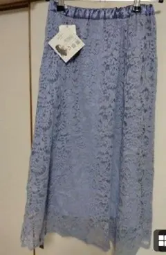 【新品未使用】mumuさんのブルーのフレアースカート レース