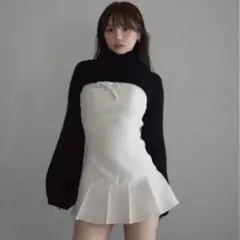 andmary Twiggy tweed mini dress white