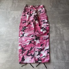 00s archive pink camo wide cargo pantsのサムネイル