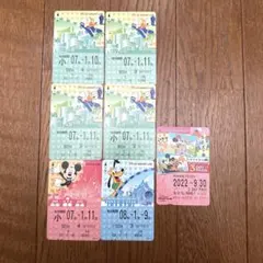 ディズニーリゾートラインフリーきっぷ7枚セット使用済み。