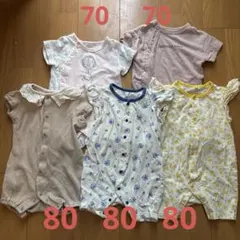 【夏ベビー5点セット】ロンパース 70・80