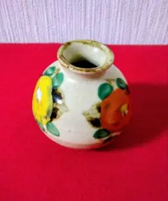 陶器 花器 花瓶 一輪挿し 花柄 椿