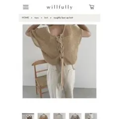 willfully roughly lace up knit レースニットベスト