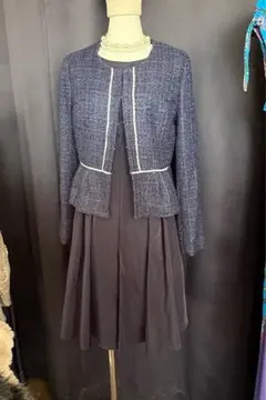 ネイビー ツイードジャケット ワンピセット　入園式　卒園式　入学式　卒業式