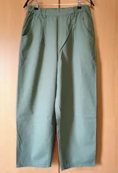 【美品】studio CLIP　タックワイドパンツ　カーキ色